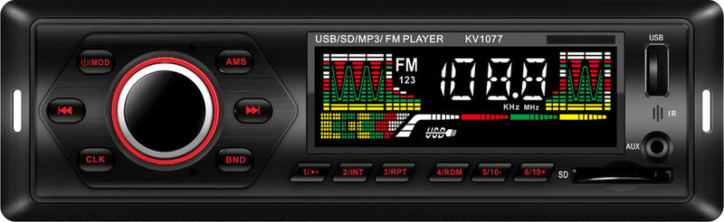 مشغل MP3 للسيارة ذو لوحة ثابتة Ts-1077f