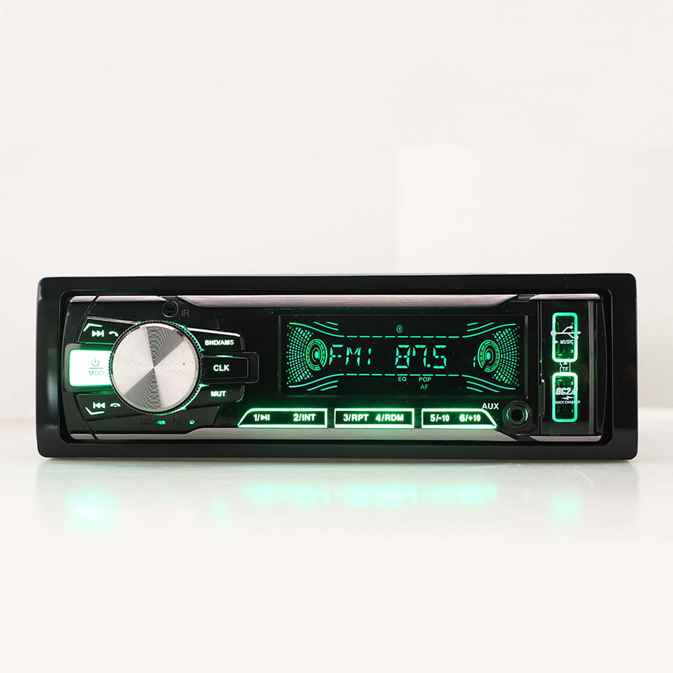 مشغل لوحة ثابتة للسيارة ستيريو فيديو للسيارة صوت متعدد الألوان مشغل MP3 للسيارة DIN FM مع USB مزدوج