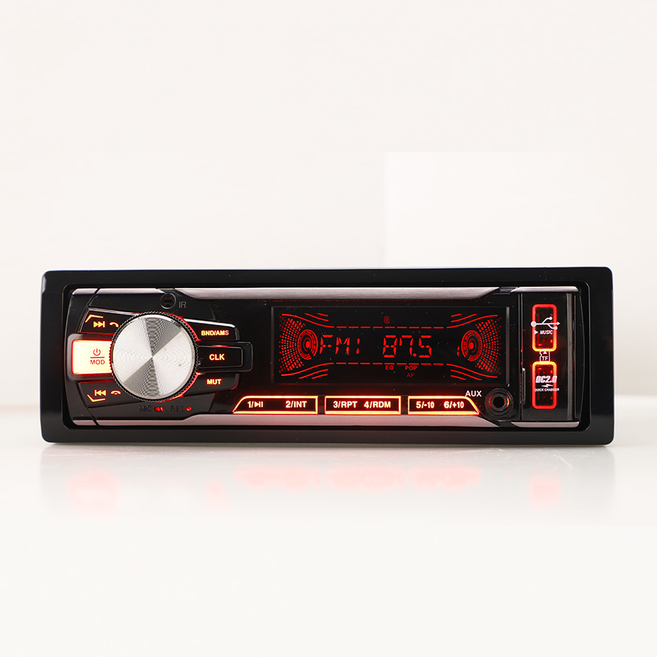 مشغل لوحة ثابتة للسيارة ستيريو فيديو للسيارة صوت متعدد الألوان مشغل MP3 للسيارة DIN FM مع USB مزدوج