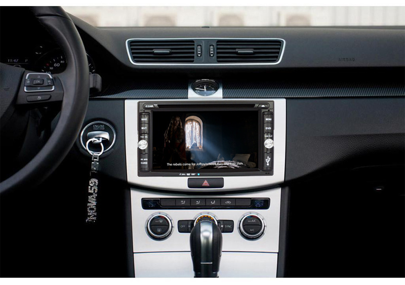 مشغل MP3 إلى مشغل MP3 ستيريو للسيارة شاحن سيارة 6.2 بوصة مشغل DVD للسيارة مزدوج DIN مع نظام جفل