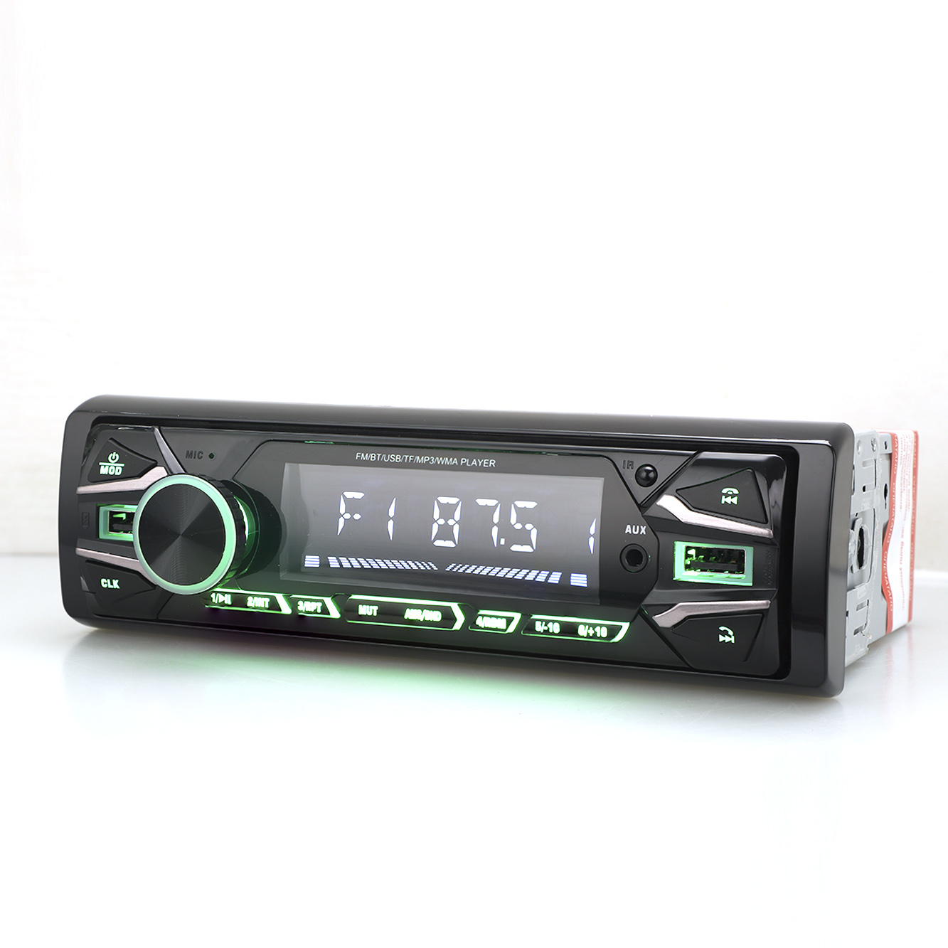 جهاز إرسال FM رقمي لوحة ثابتة للسيارة USB/SD راديو سيارة مشغل MP3 مع مدخل 2USB سن أزرق