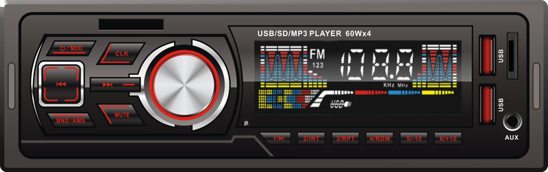 مشغل MP3 للسيارة مشغل فيديو للسيارة ستيريو واحد DIN لوحة ثابتة مشغل MP3 للسيارة مع USB مزدوج