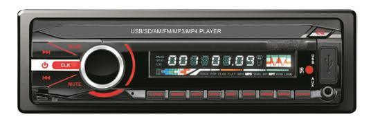مشغل MP3 للسيارة مزود بلوحة DIN واحدة قابلة للفصل مع إضاءة متعددة الألوان